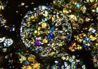 Meteorite NWA 6550 - LL3.  7 Chondrite Thin Section microscope slide 4