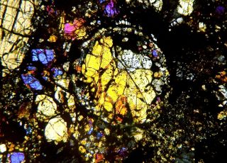 Meteorite NWA 6550 - LL3.  7 Chondrite Thin Section microscope slide 5