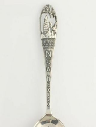 Carlsbad Caverns Chinese Temple Mexico - Souvenir Spoon Sterling Silver 2