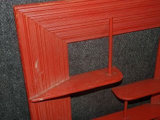 Vintage MCM Mid Century Modern Square Shadow Box Shelves Burnt Orange/Red 18x18 6