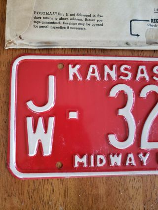 1965 Jewell County Kansas License Plate,  NOS 2