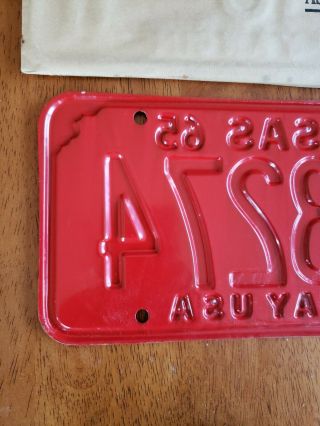 1965 Jewell County Kansas License Plate,  NOS 5