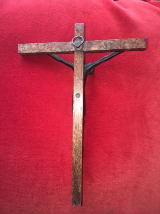 Jean Lambert Rucki Crucifix Bronze Corpus Burl Wood Cross Marked Cheret Paris 2