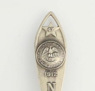 Souvenir Spoon Mexico 47th State 1912 - Sterling Silver Vintage Collectors 3