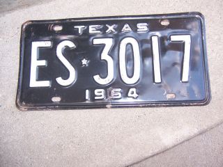 Texas License Plate - - - - Es - 3017 For 1964