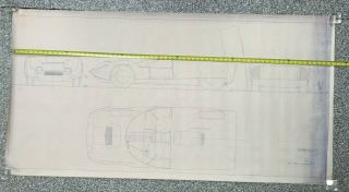 Authentic Shelby American Print Of A Peter Brock Detomaso Blueprint D.  1964