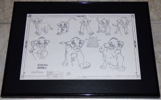 Disney The Lion King Young Simba Framed Production Model Sheet 1993