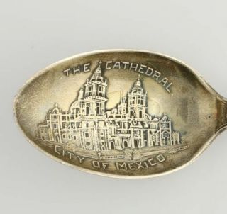 Mexico Cathedral Souvenir Spoon - Sterling Silver Catholic Church Collectors