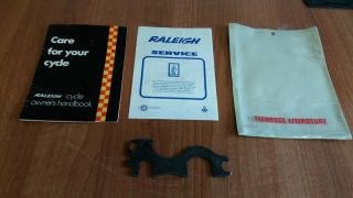 Vintage Raleigh Cycle Owners Handbook 1970s With Spanner And Plastic Wallet 6306