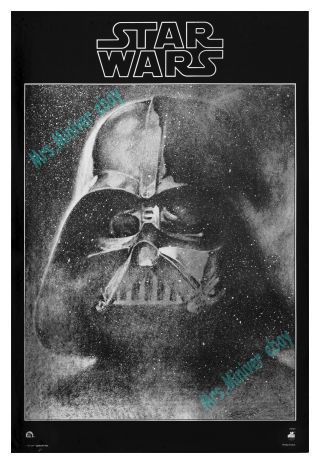 Star Wars ☆ Vader Mylar ☆ Mint/rolled ☆ Never - Folded ☆1977 Movie Poster Display