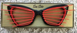 1950s RED/BLACK SUN - SLATZ Sunglasses Shades South Bend NOS Vintage AUTO HOT ROD 3