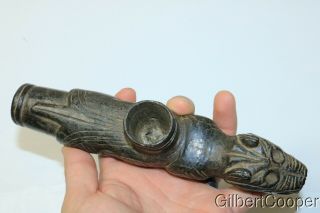 CREEK INDIAN MYTHICAL SWAMP PANTHER HISTORICAL PIPE 4