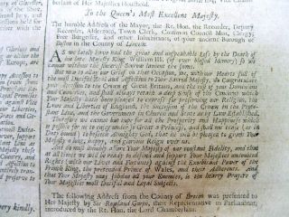 1792 London Gazette newspaper DEATH of King William III - QUEEN ANNE is CORONATED 4