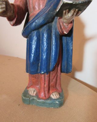 antique 1800s polychromed religious Jesus Christ carved wood sculpture Santos 5