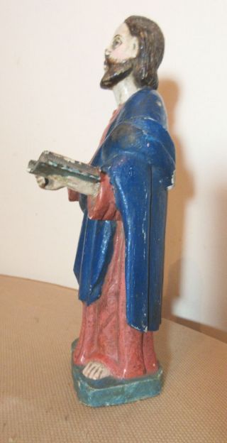 antique 1800s polychromed religious Jesus Christ carved wood sculpture Santos 7