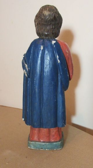 antique 1800s polychromed religious Jesus Christ carved wood sculpture Santos 8
