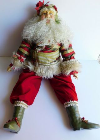 Large Stuffed Hand Sculptured Pine Lodge Santa Claus Figurine 25 " Wildwood