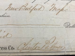 Pacific Express Co.  receipt from 1855 - California 2