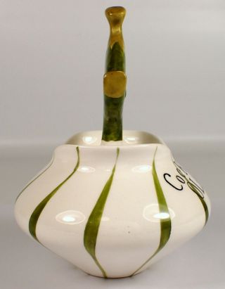 RARE Vtg 1958 Holt Howard Pixieware Ceramic Green COCKTAIL OLIVES Jar and Spoon 4