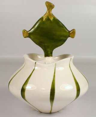 RARE Vtg 1958 Holt Howard Pixieware Ceramic Green COCKTAIL OLIVES Jar and Spoon 5