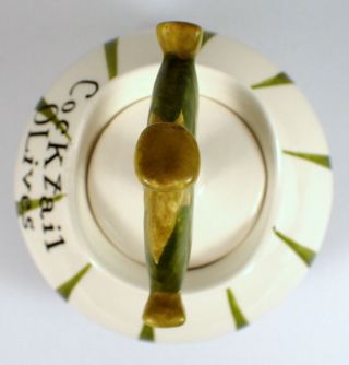 RARE Vtg 1958 Holt Howard Pixieware Ceramic Green COCKTAIL OLIVES Jar and Spoon 7