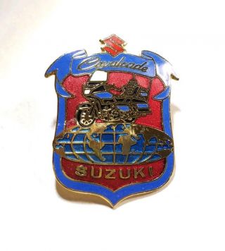 Vintage Collectible Pin: 1986 Suzuki Cavalcade Motorcycle U.  S.  Suzuki Motor Corp