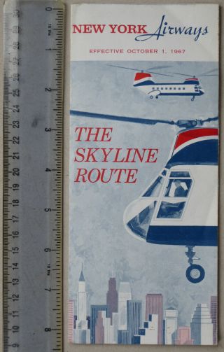 1967 York Aiways,  Vertol Helicopter Service,  Timetable Fold Out Leaflet
