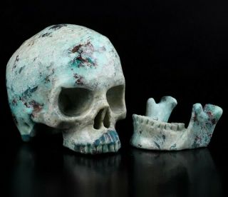 5.  0 " American Chrysocolla Carved Crystal Detachable Skull,  Realistic
