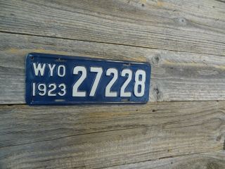 1923 Wyoming License Plate Repainted To Correct Colors For 1923 In Ex