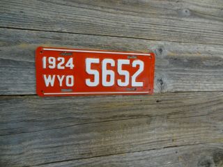 1924 Wyoming License Plate Repainted To Correct Colors For 1924 In Ex