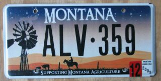 Montana Windmill Agriculture Specialty License Plate 2009 Alv359