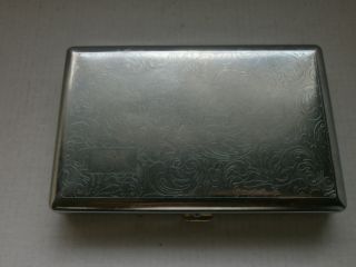 Antique Vintage Old Cigarette Case,  Box With Ornaments Silver Color