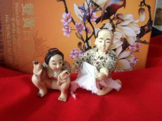 Extra - Large Fine Asian Oriental Japan Shunga Geisha Samurai Netsuke Figure Doll