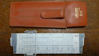 Vintage Keuffel & Esser Pocket Slide Rule Deci - Lon 68 1130 K&e With Leather Case
