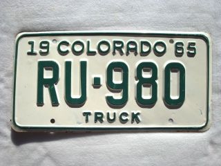 1965 Colorado Jefferson County Vintage License Plate Truck Ru - 980