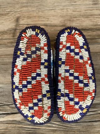 19th Century Sioux Ceremonial Child ' s Moccasins Sinew Sewn - 100 AUTHENTIC 6