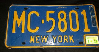 Vintage 1970s License Plate York Ny With 2 Matching Dav Keychains Mc 5801