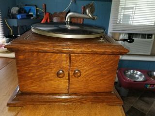 Antique Victor Victrola Oak Talking Machine Record Player Phonograph