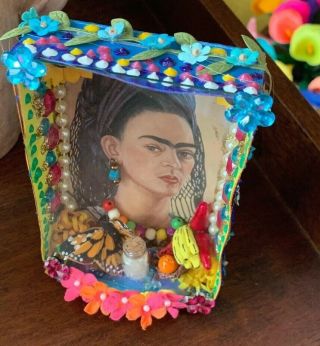 Frida Kahlo Craft Frame Mexican Folk Art 3D Diorama ShadowBox 3’X5’One Of A Kind 2