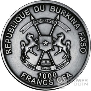 SELACHII World of Evolution 1 Oz Silver Coin 1000 Francs Burkina Faso 2016 2