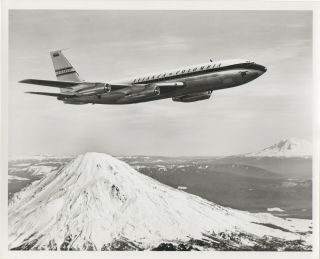 Large Vintage Photo - Avianca Boeing 720 In - Flight