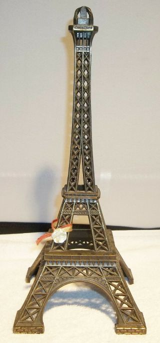 Vintage Very Detailed Die Cast Miniature 10 " Eiffel Tower Travel Souvenir