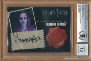 2011 Harry Potter & The Deathly Hallows Part Two Emma Watson Auto Card Bas 10