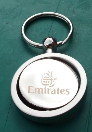 Emirates Swivel Key Ring.  Aircraft / Emirates On Each Side.  Airline Aviation.