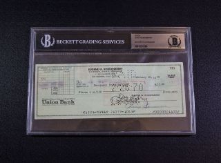Eugene Gene Roddenberry Check Autograph Authenticated By Beckett Bgs Star Trek