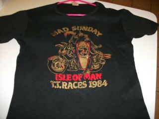 Isle Of Man 1984 T.  T.  Races Lg.  T - Shirt " Mad Sunday "
