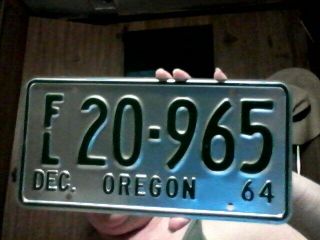 1964 Oregon Aluminum Fleet License Plate