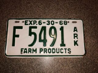 1968 Arkansas Farm Products License Plate
