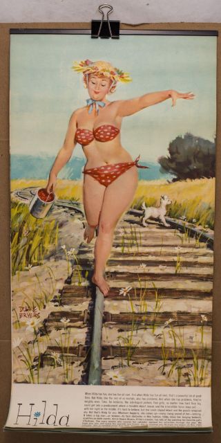 Complete Hilda Pin - Up Calendar For 1965 By Duane Bryers