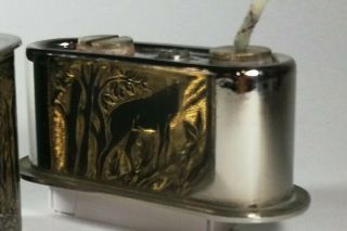KW Karl Wieden Table Lighter - Black Stag on Gold Background 4